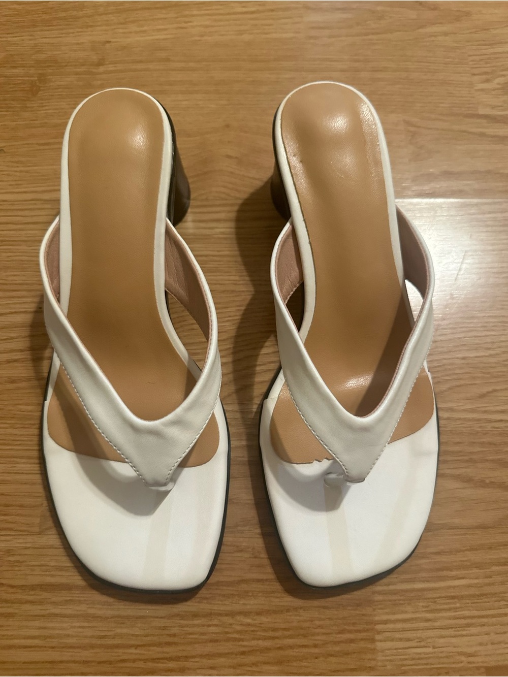 Women’s White Square-Toe Slide heels